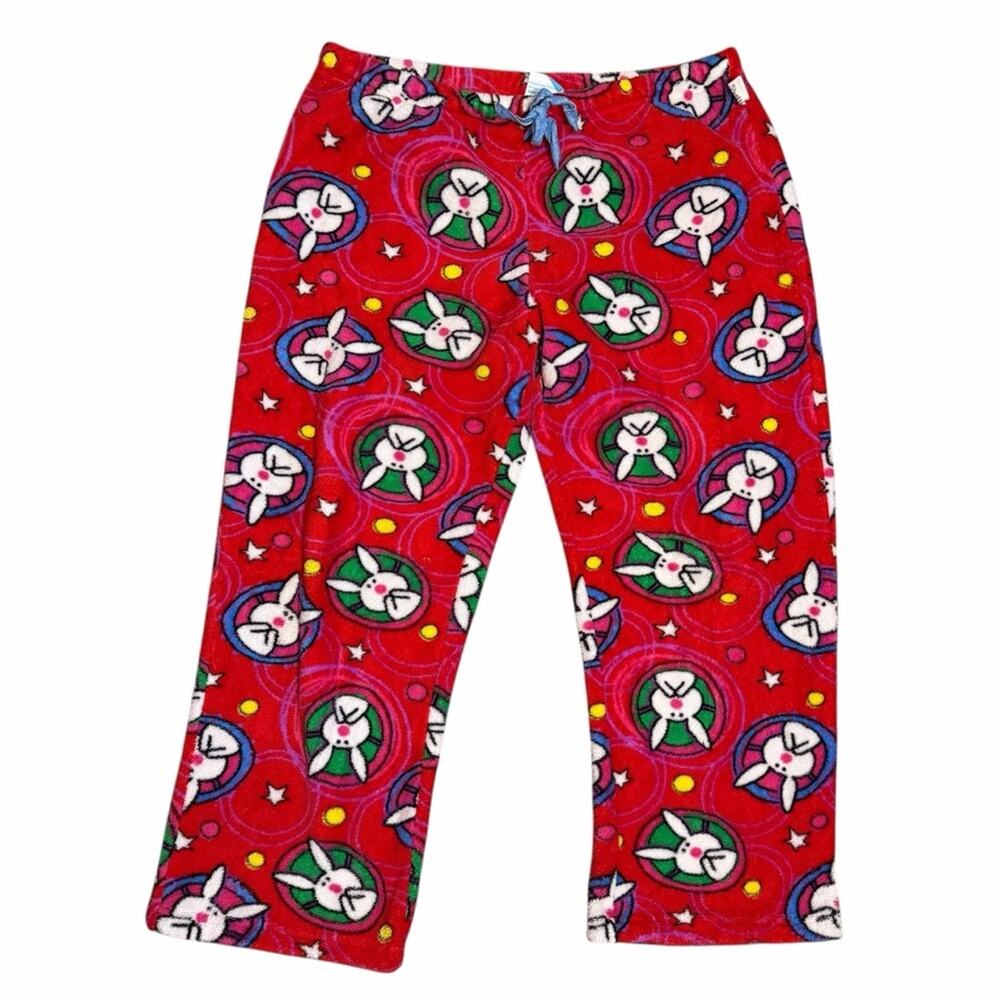 Y2K Happy Bunny Fleece Lounge Pajama Pants Size Large